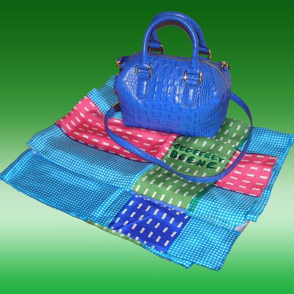 🇫🇷 🗼 Gorgeous Large Vintage Geoffrey Beene Silk Scarf - Picture 9 of 9